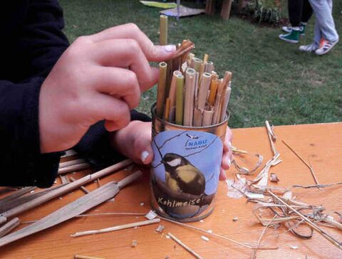 Insektenhotels basteln - Foto: NAJU/Grit Liebelt