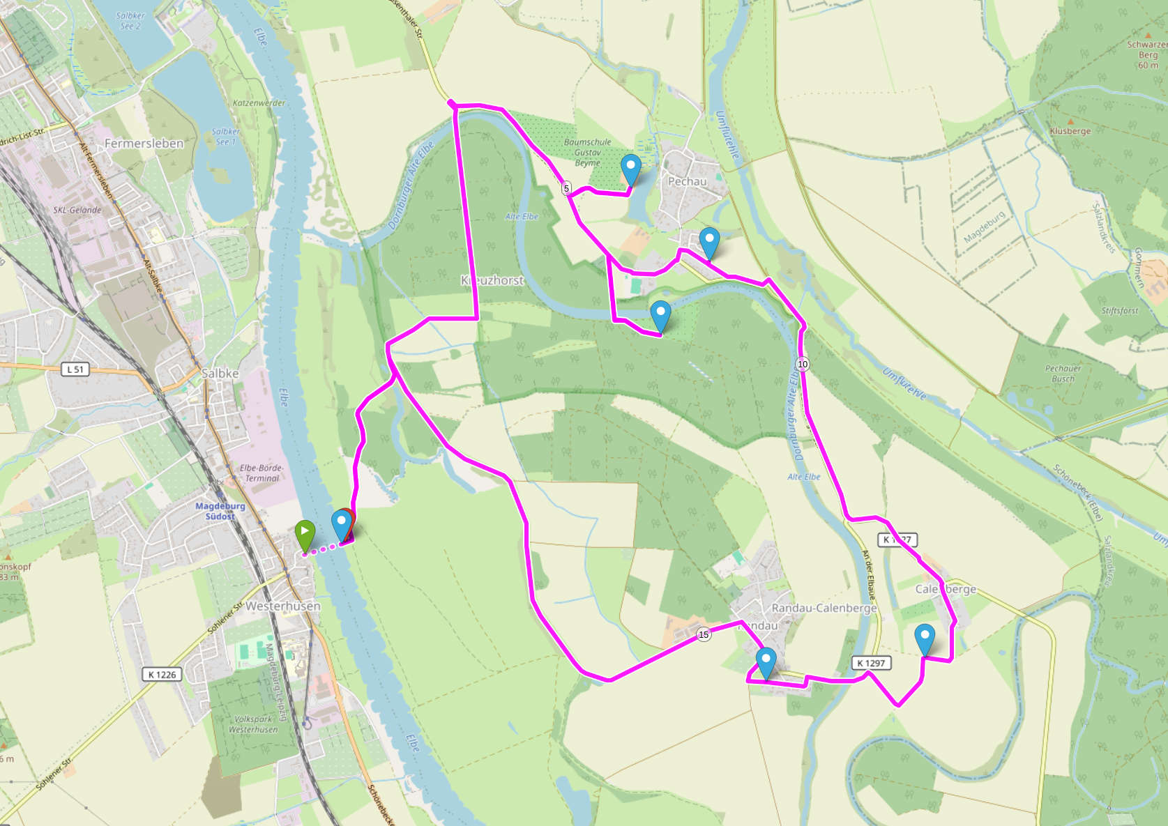 Geplante Route Streuobstwiesenradtour - Michael Krack